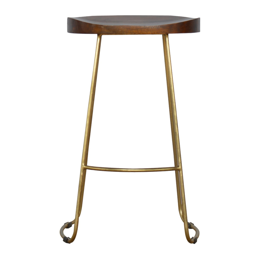 Gold Iron Bar Stool - Smiddy Furniture