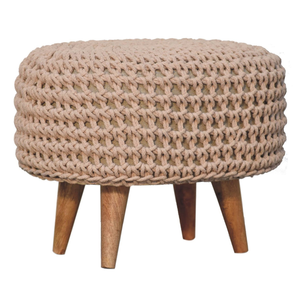 Keeva Beige Oblong Footstool - Smiddy Furniture