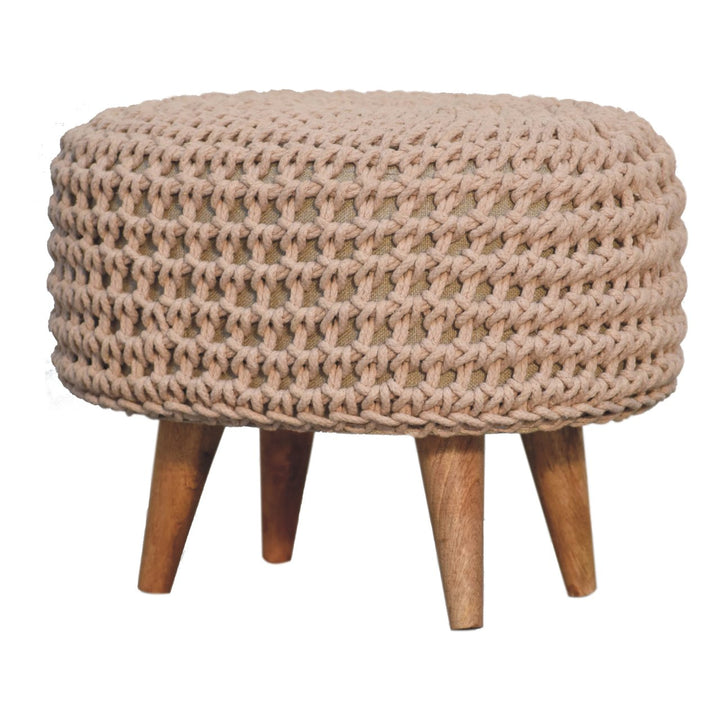 Keeva Beige Oblong Footstool - Smiddy Furniture