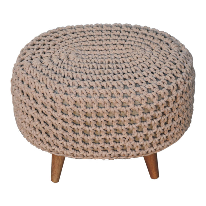 Keeva Beige Oblong Footstool - Smiddy Furniture