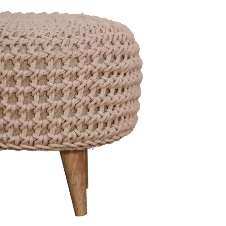 Keeva Beige Oblong Footstool - Smiddy Furniture
