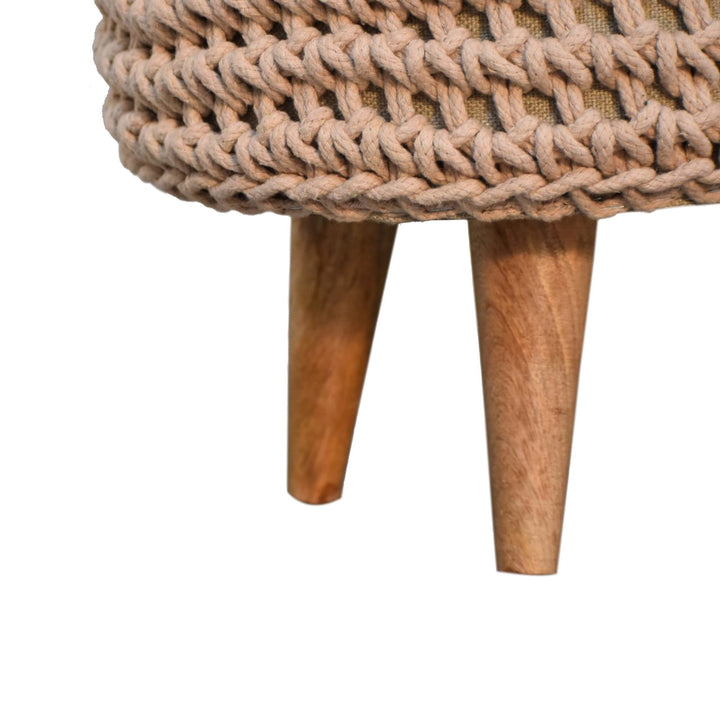 Keeva Beige Oblong Footstool - Smiddy Furniture