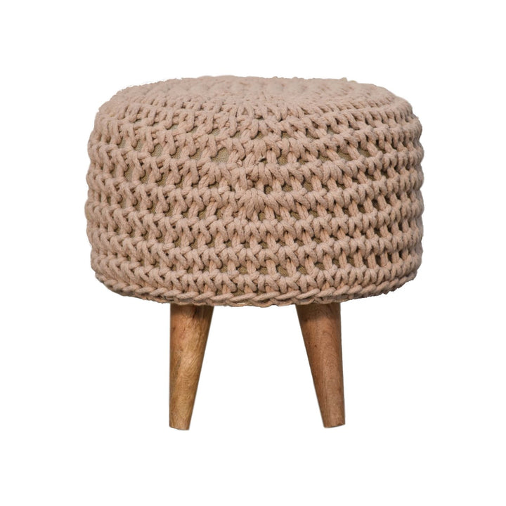 Keeva Beige Oblong Footstool - Smiddy Furniture