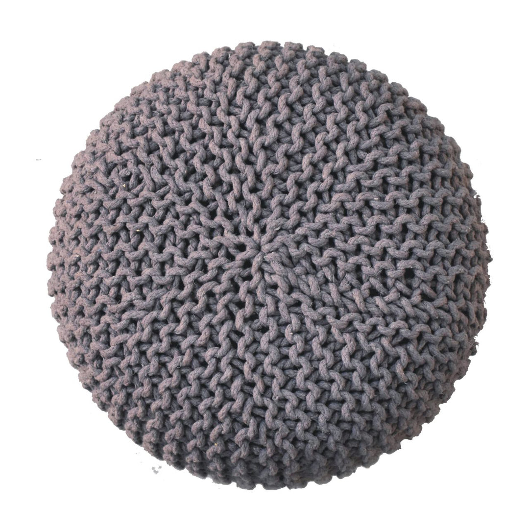 Keeva Grey Round Footstool - Smiddy Furniture