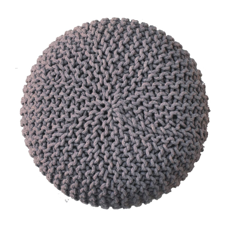 Keeva Grey Round Footstool - Smiddy Furniture