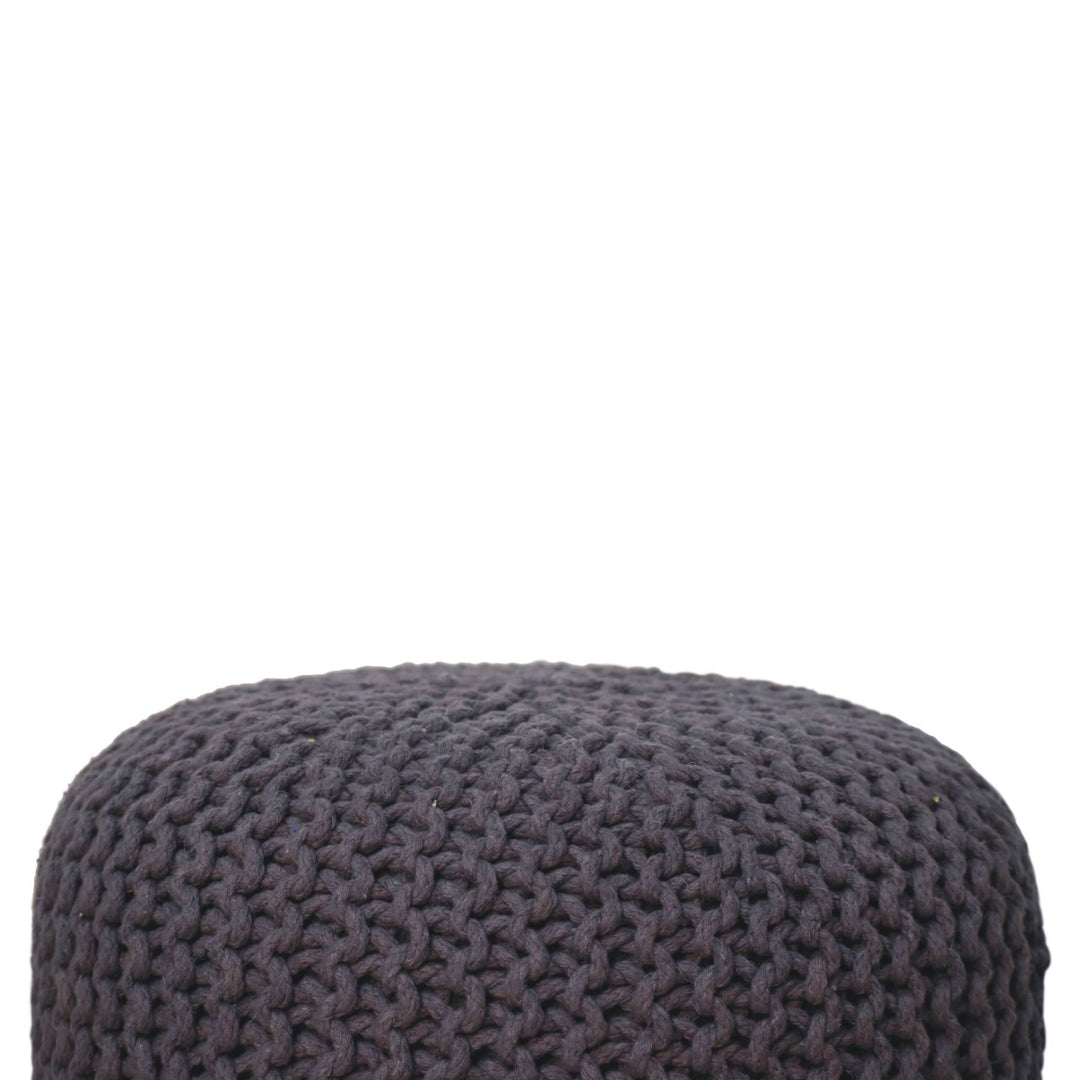 Keeva Grey Round Footstool - Smiddy Furniture