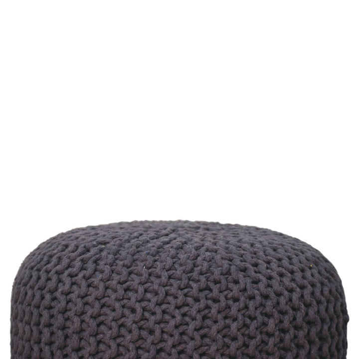 Keeva Grey Round Footstool - Smiddy Furniture