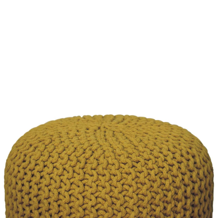 Keeva Mustard Round Footstool - Smiddy Furniture