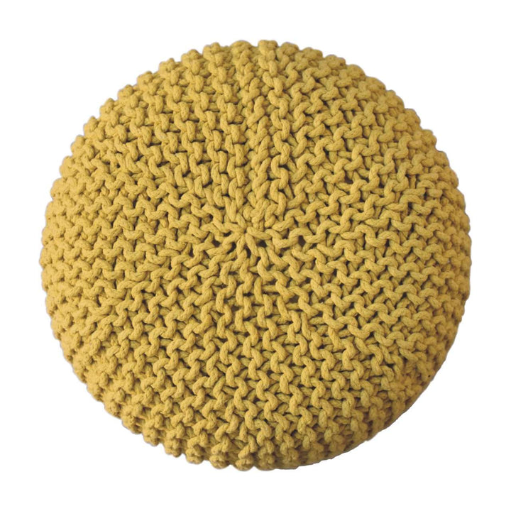 Keeva Mustard Round Footstool - Smiddy Furniture