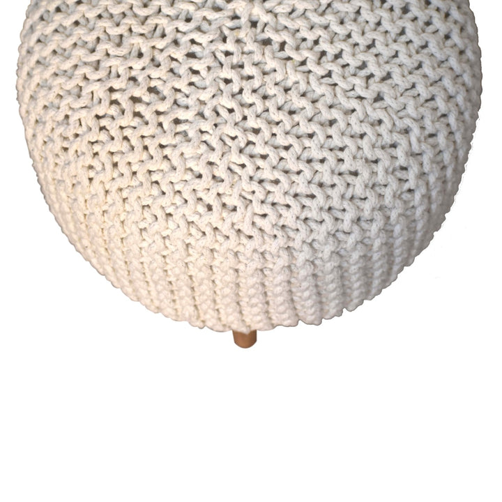 Keeva White Round Footstool - Smiddy Furniture