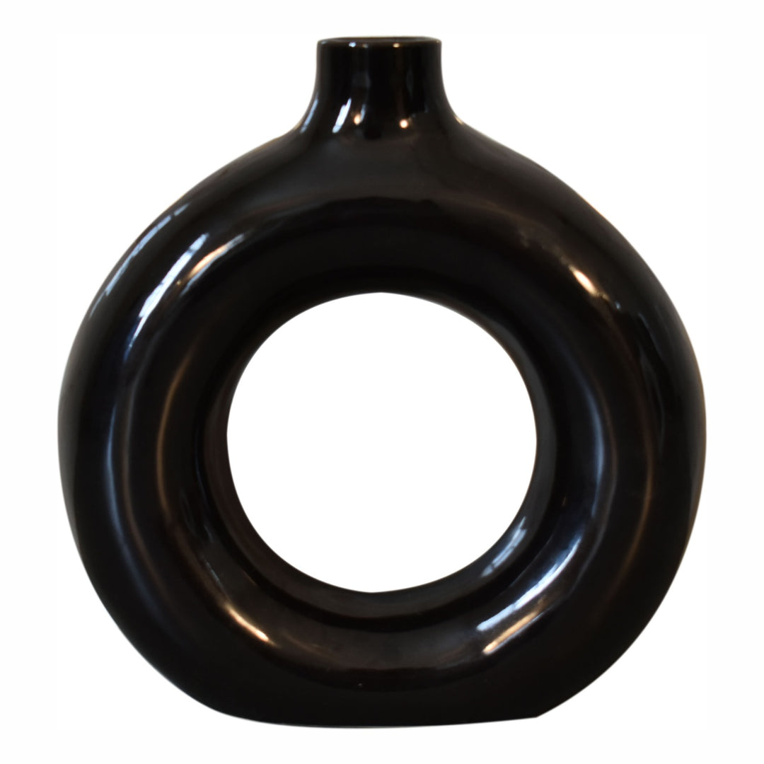 Black & White Gloss Flower Vase - Smiddy Furniture