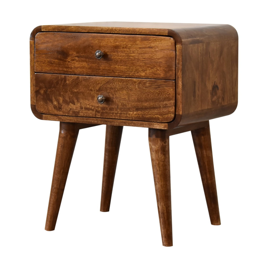 Curved Chestnut Bedside-Smiddy Furniture