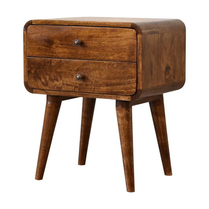 Curved Chestnut Bedside-Smiddy Furniture
