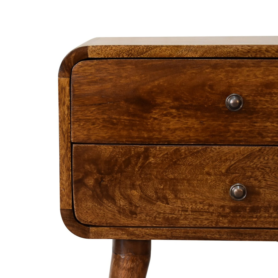 Curved Chestnut Bedside-Smiddy Furniture