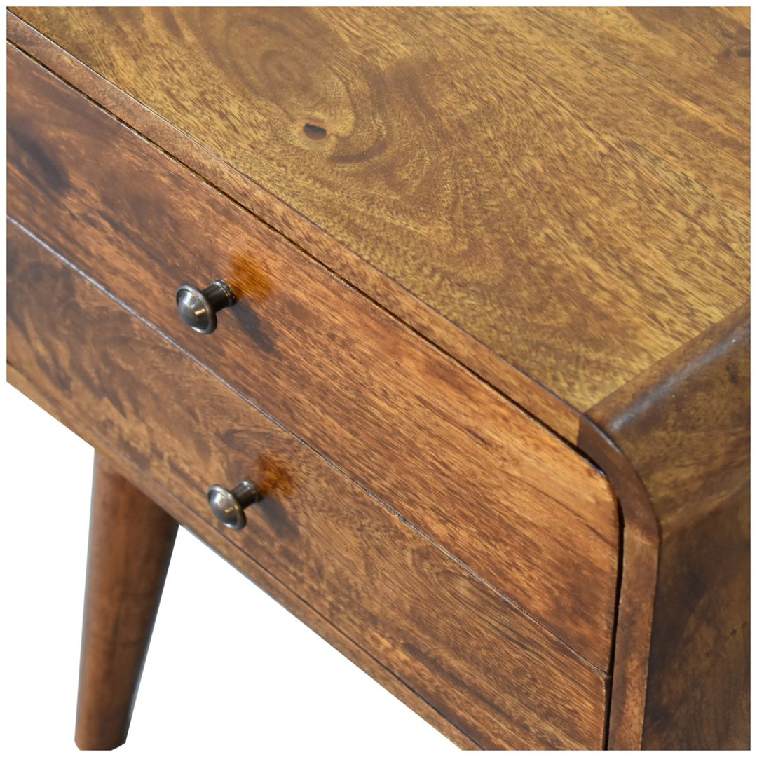Curved Chestnut Bedside-Smiddy Furniture