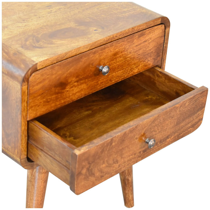 Curved Chestnut Bedside-Smiddy Furniture