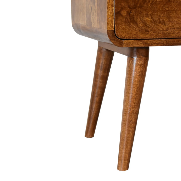 Curved Chestnut Bedside-Smiddy Furniture