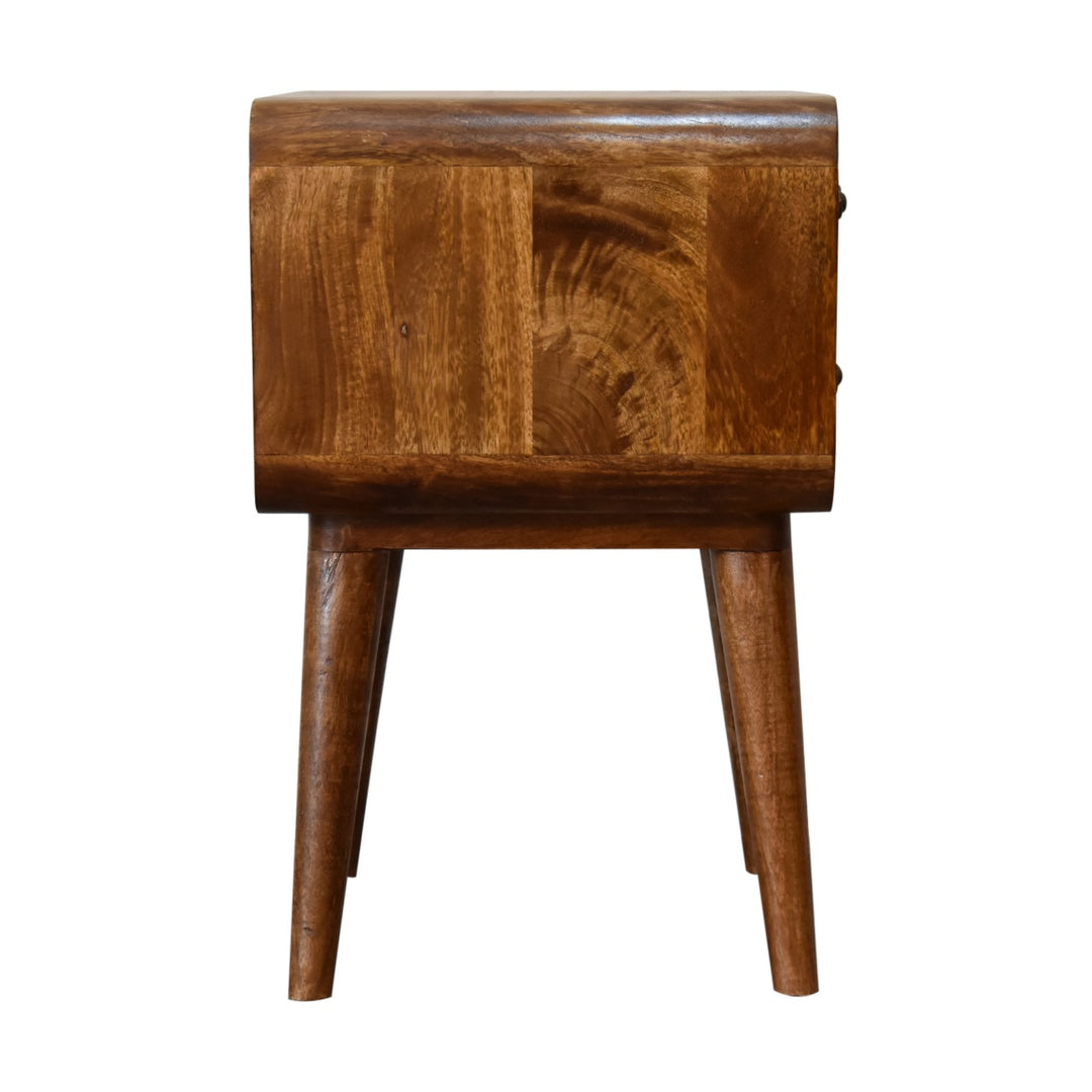 Curved Chestnut Bedside-Smiddy Furniture