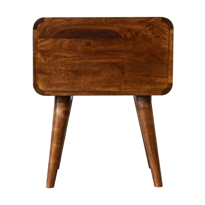 Curved Chestnut Bedside-Smiddy Furniture