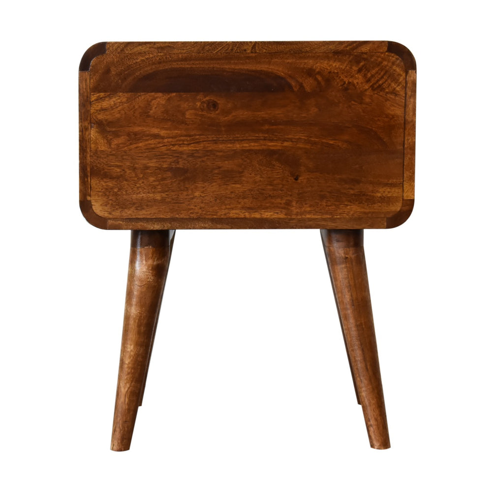Curved Chestnut Bedside-Smiddy Furniture
