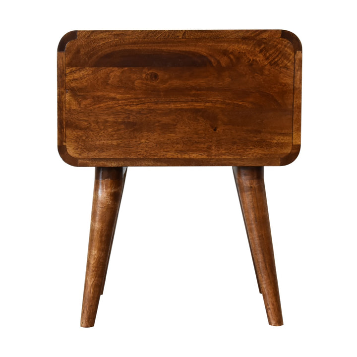 Curved Chestnut Bedside-Smiddy Furniture