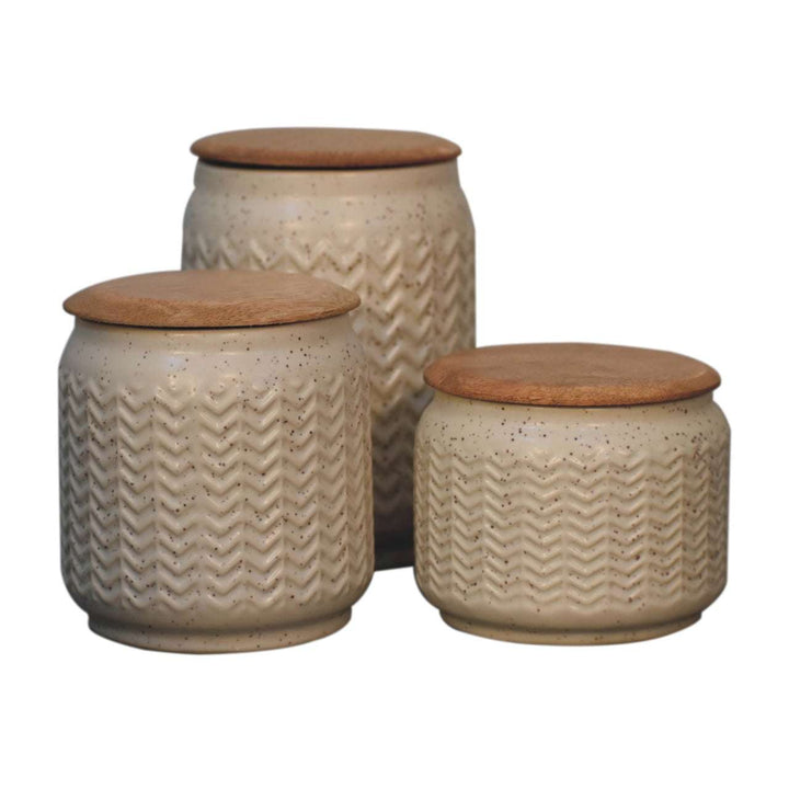Zig - Zag Sugar, Tea and Coffee Set - Smiddy Furniture