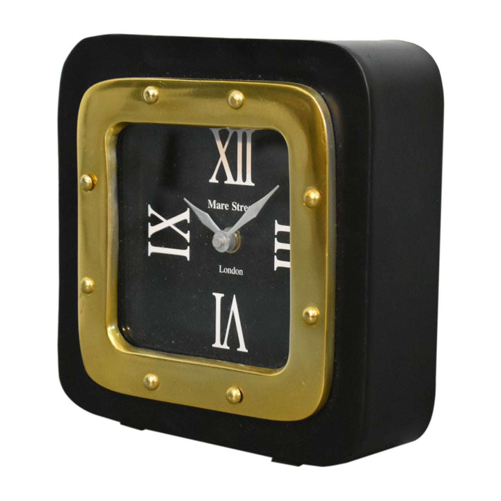 Black and Gold Small Table Clock - Smiddy Furniture