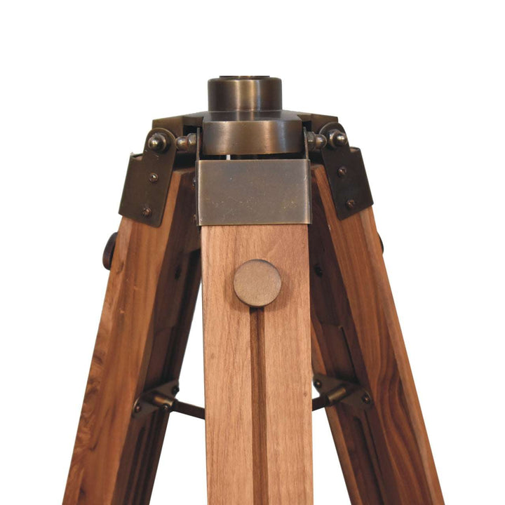 Brass Antique Tripod Fold Spotlight Floor Lamp - Smiddy Furniture