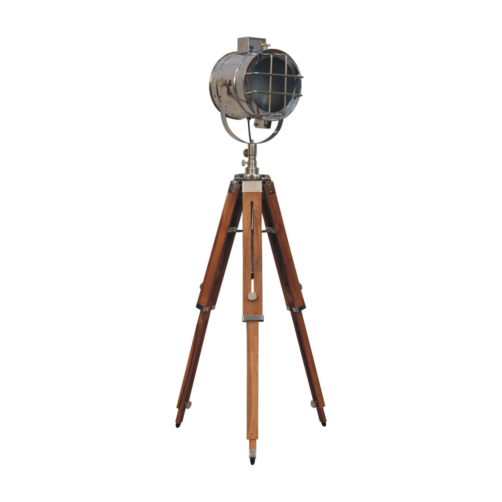 Caged Chrome Spotlight Floor Lamp - Smiddy Furniture