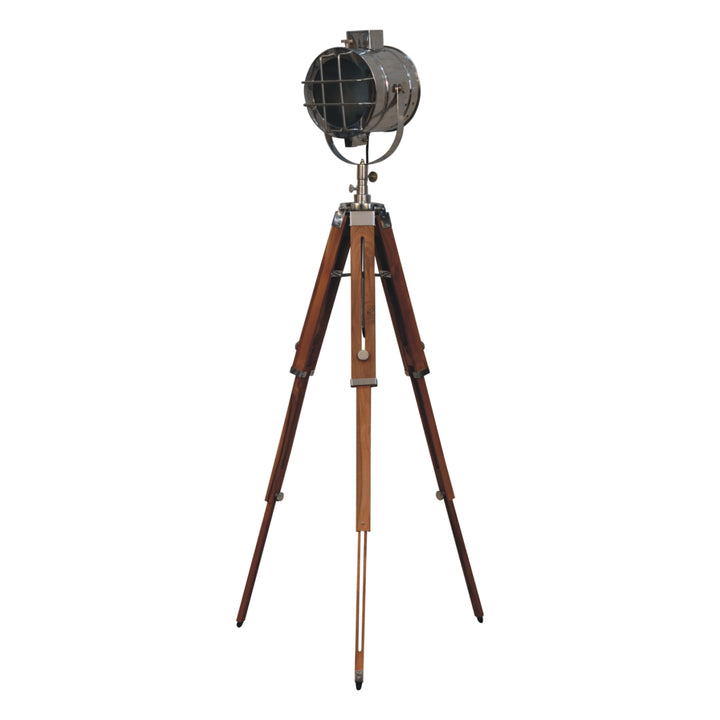 Caged Chrome Spotlight Floor Lamp - Smiddy Furniture