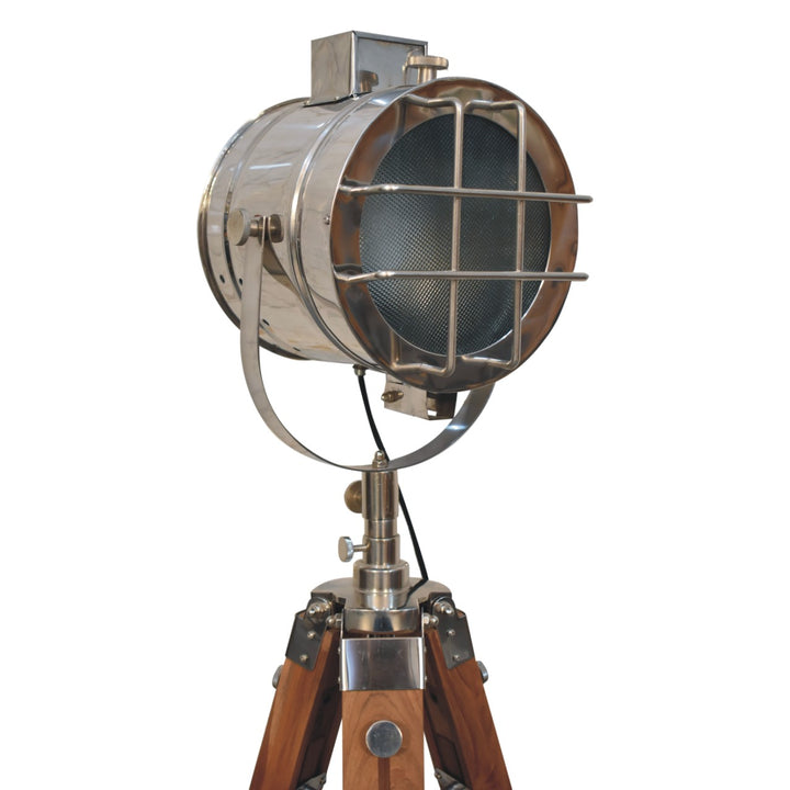 Caged Chrome Spotlight Floor Lamp - Smiddy Furniture