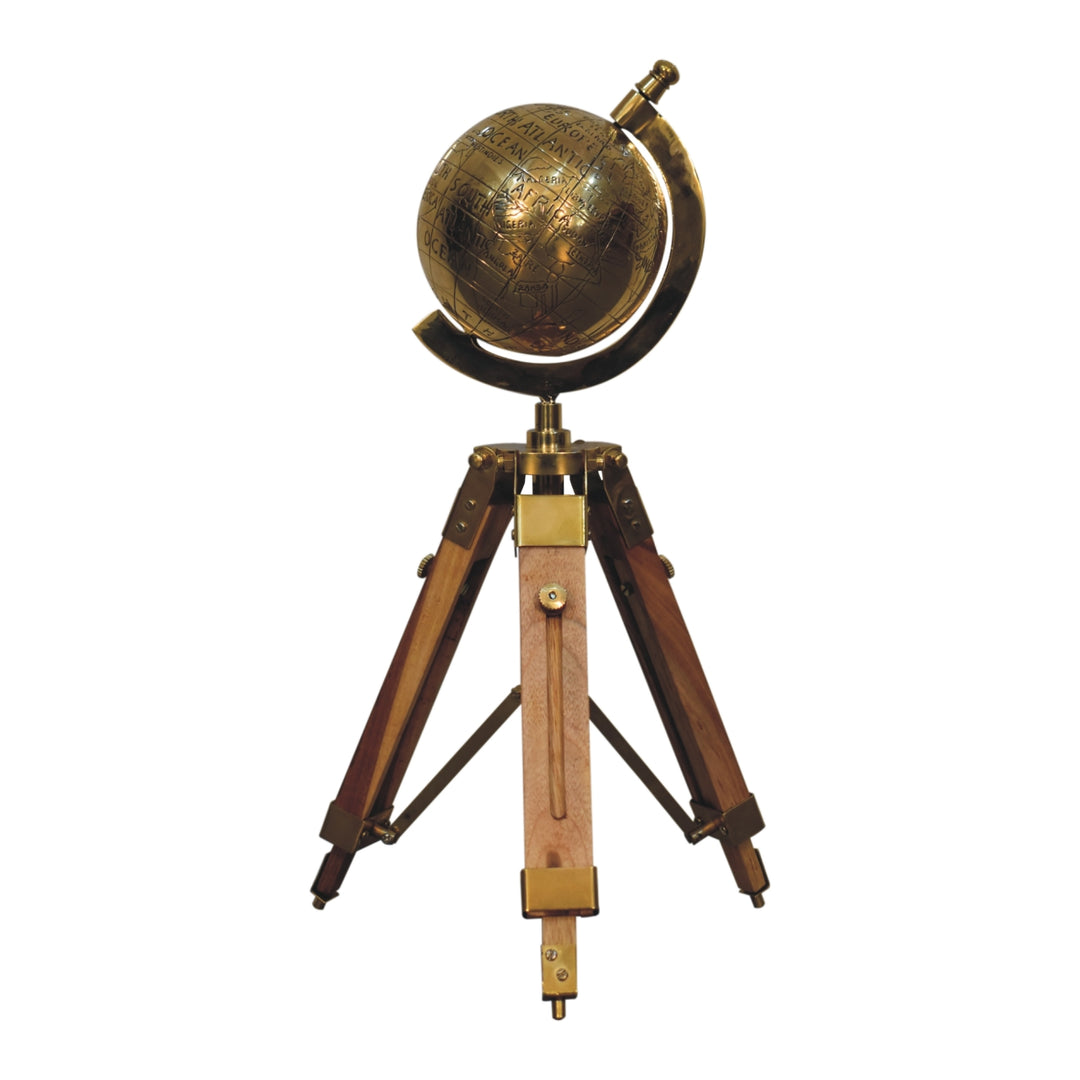 Brass Antique Tripod Globe - Smiddy Furniture