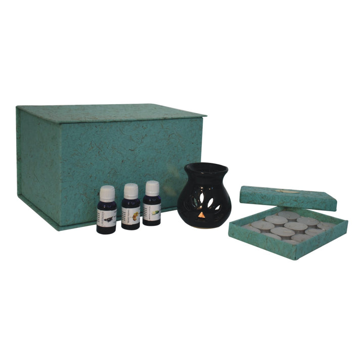 Black Oil Burner Set (Lotus) - Smiddy Furniture