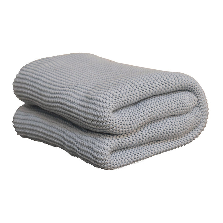 Double Blue Knit Throw - Smiddy Furniture