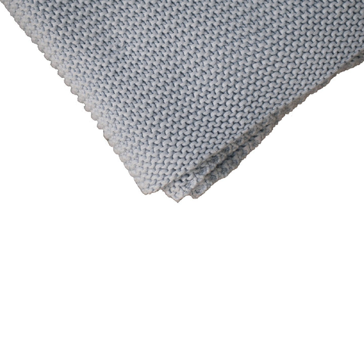 Double Blue Knit Throw - Smiddy Furniture