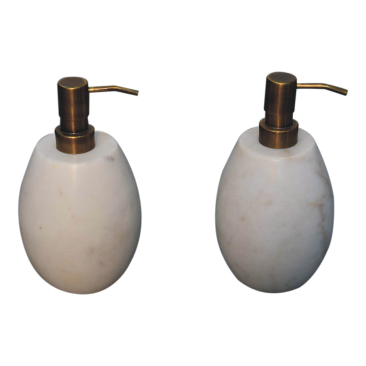 White Marble Soap Dispenser of 2 - Smiddy Furniture