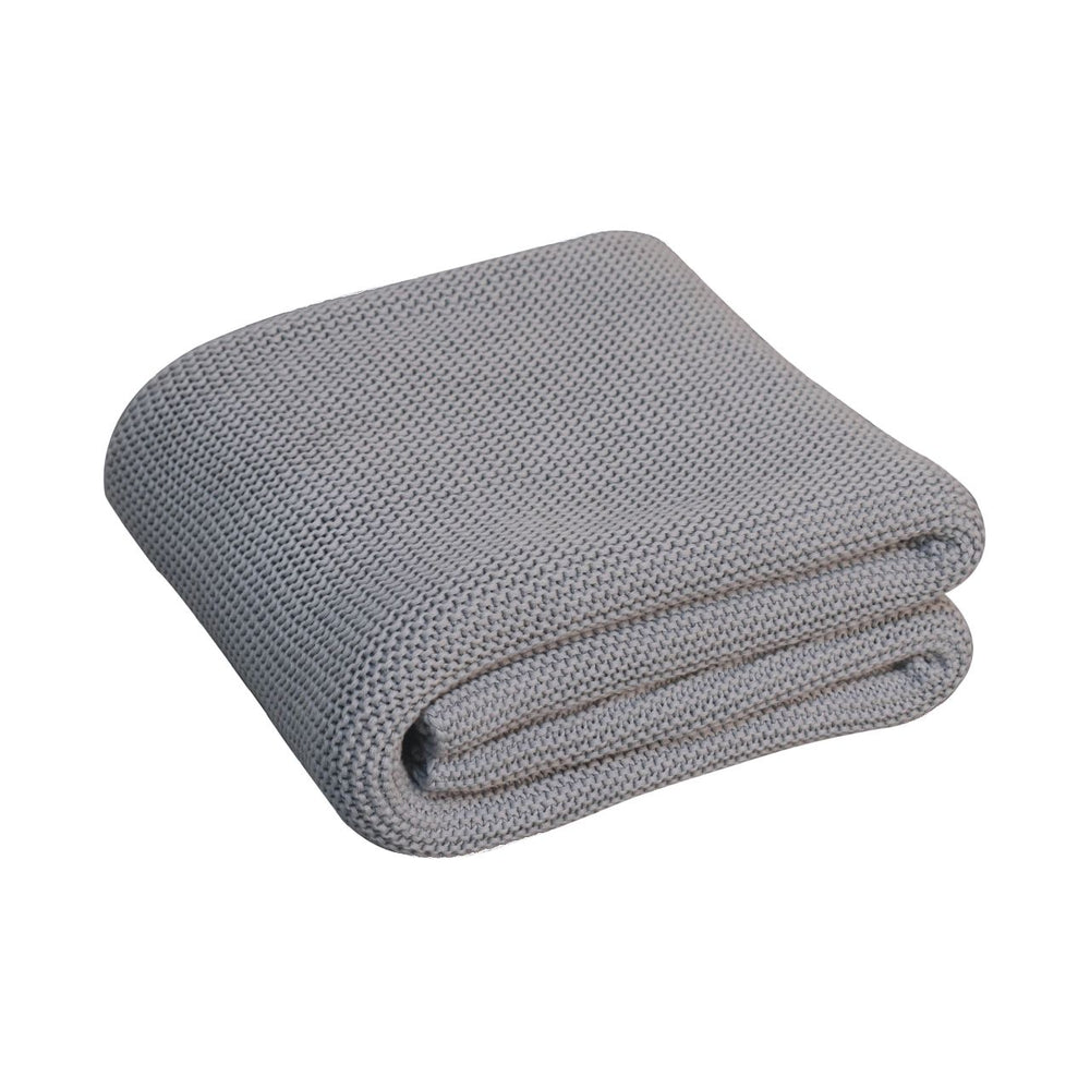 Double Grey Knitted Throw - Smiddy Furniture