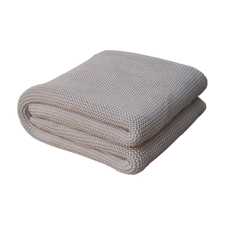 Double Grey Knitted Throw-Smiddy Furniture