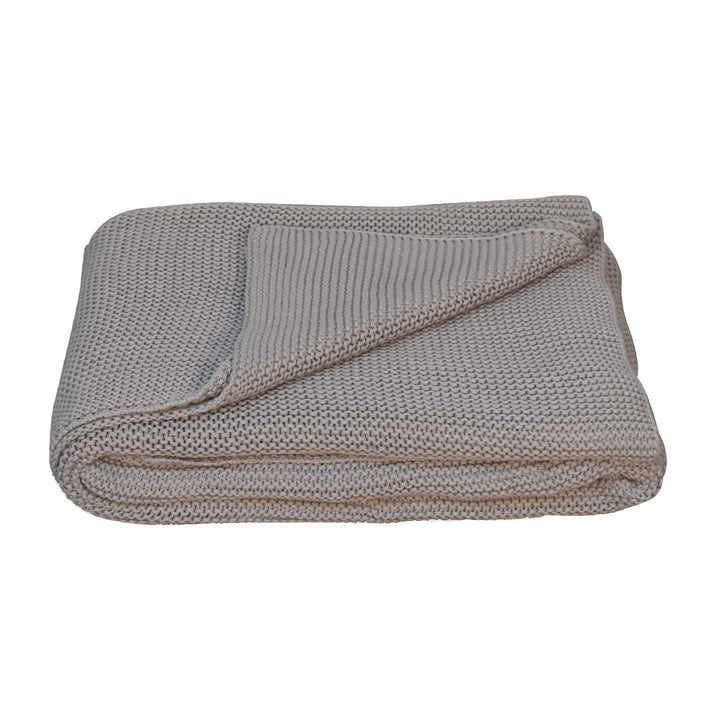 Double Grey Knitted Throw-Smiddy Furniture