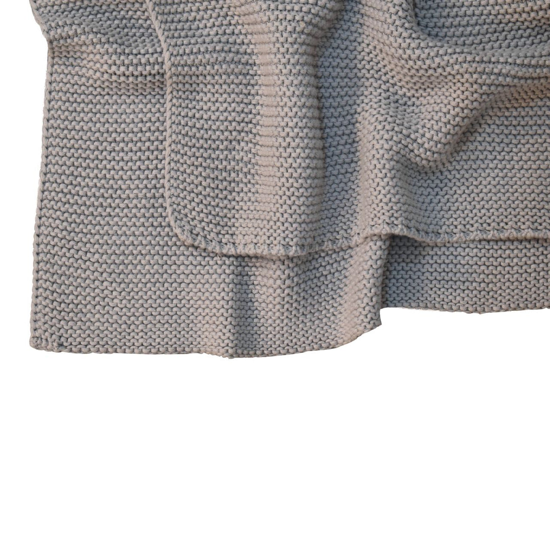 Double Grey Knitted Throw-Smiddy Furniture