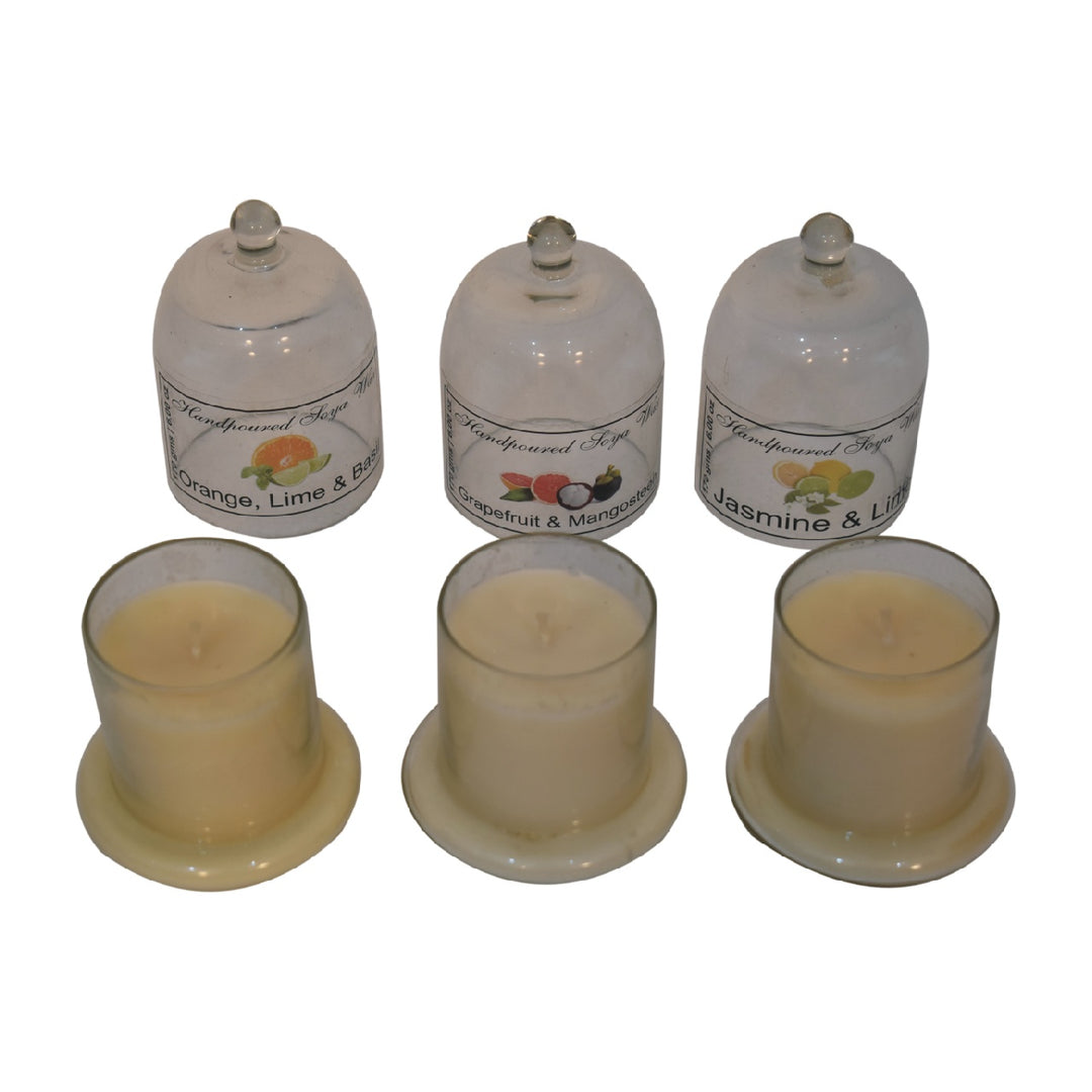 Bell Jar Candle Set of 3 (Fruit) - Smiddy Furniture