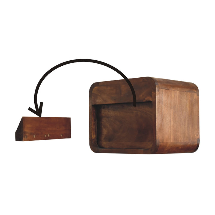 Floating Mini Chestnut Bedside-Smiddy Furniture