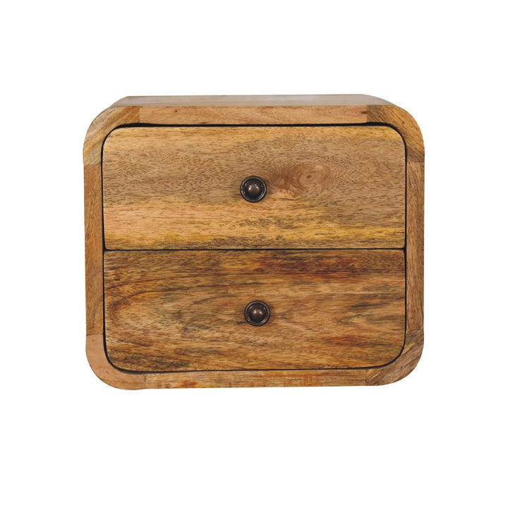 Mini Curve Oak-ish Floating Bedside-Smiddy Furniture
