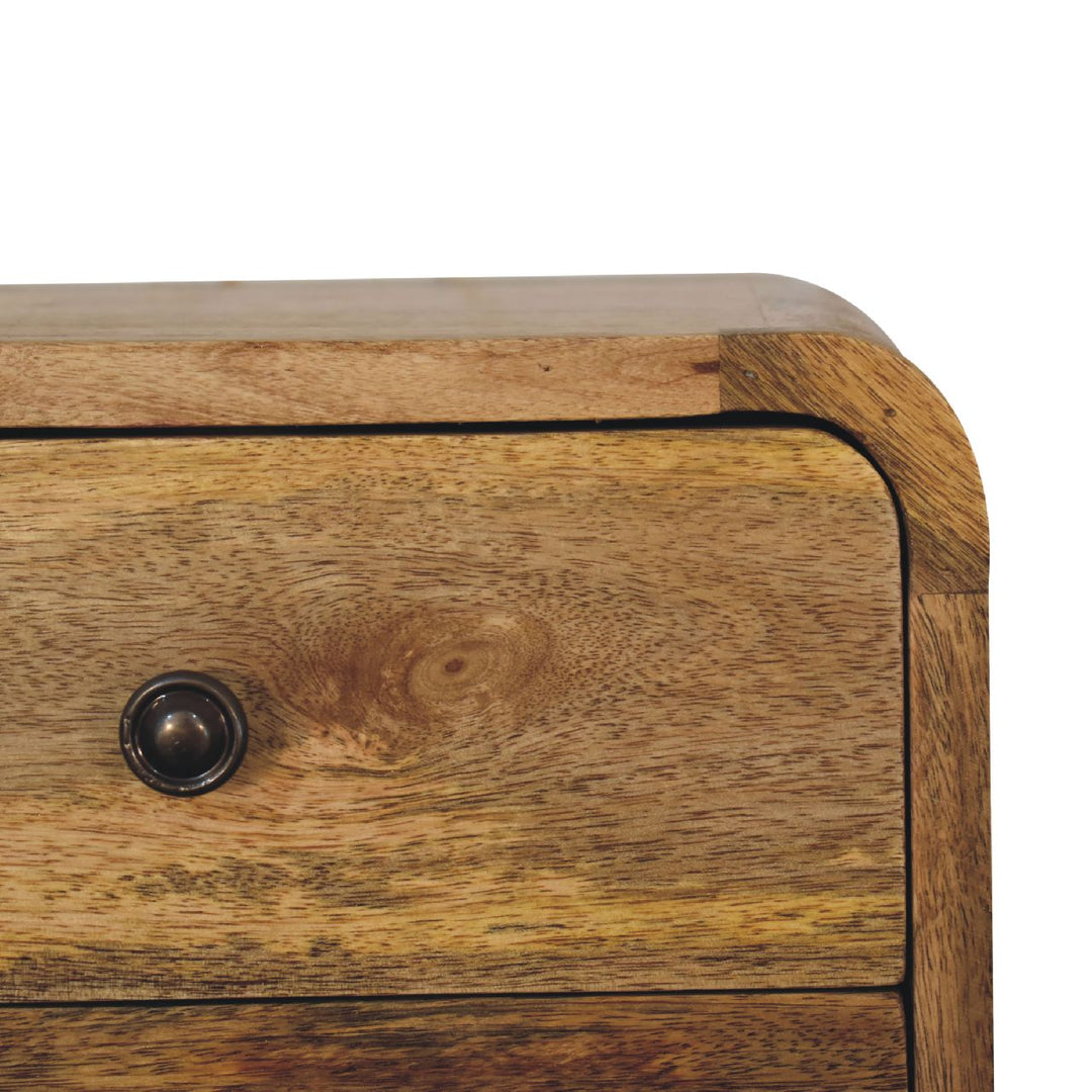 Mini Curve Oak-ish Floating Bedside-Smiddy Furniture
