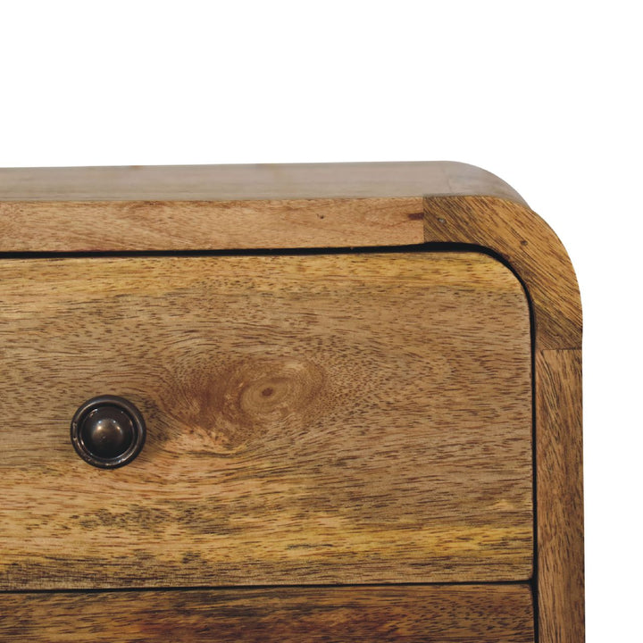 Mini Curve Oak-ish Floating Bedside-Smiddy Furniture