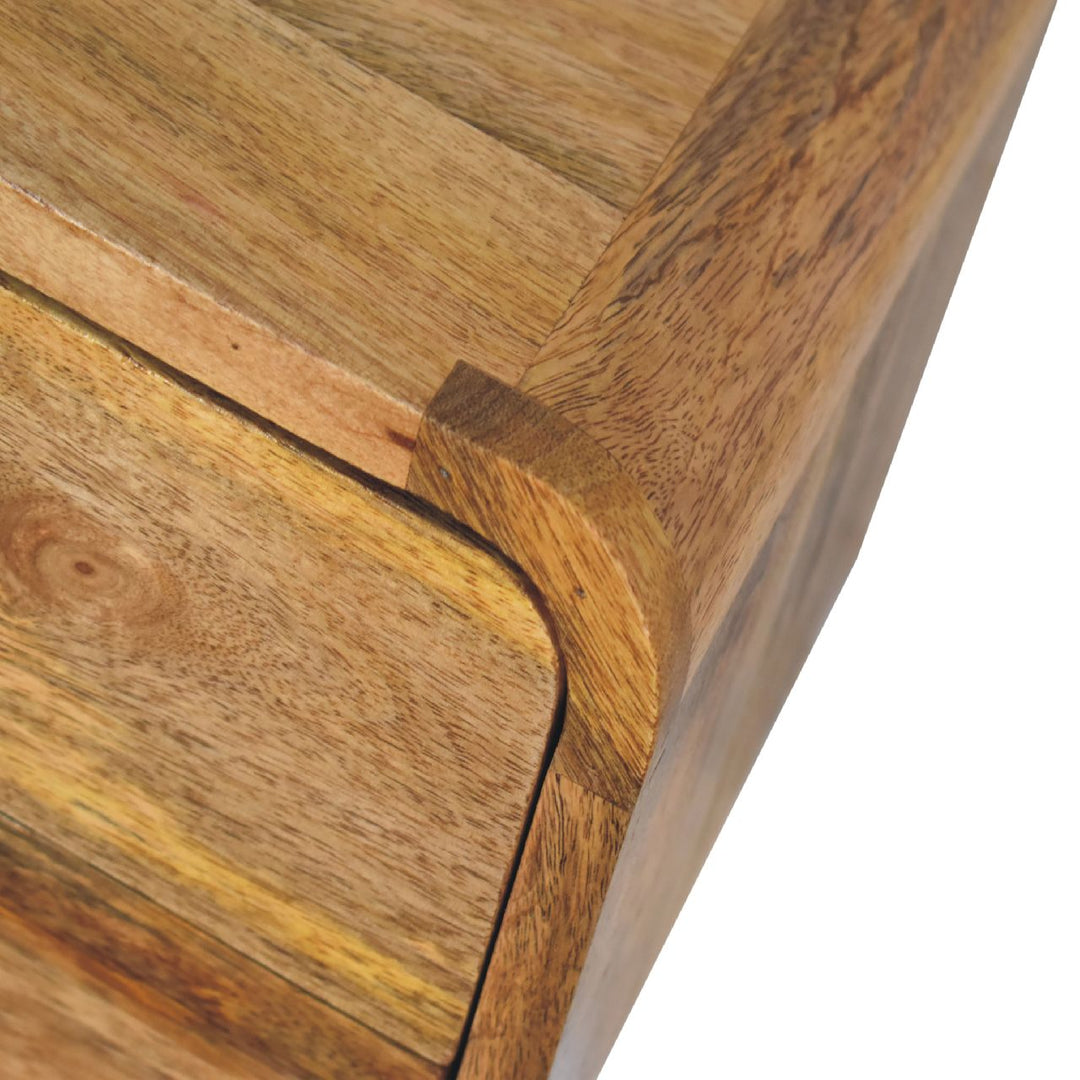 Mini Curve Oak-ish Floating Bedside-Smiddy Furniture