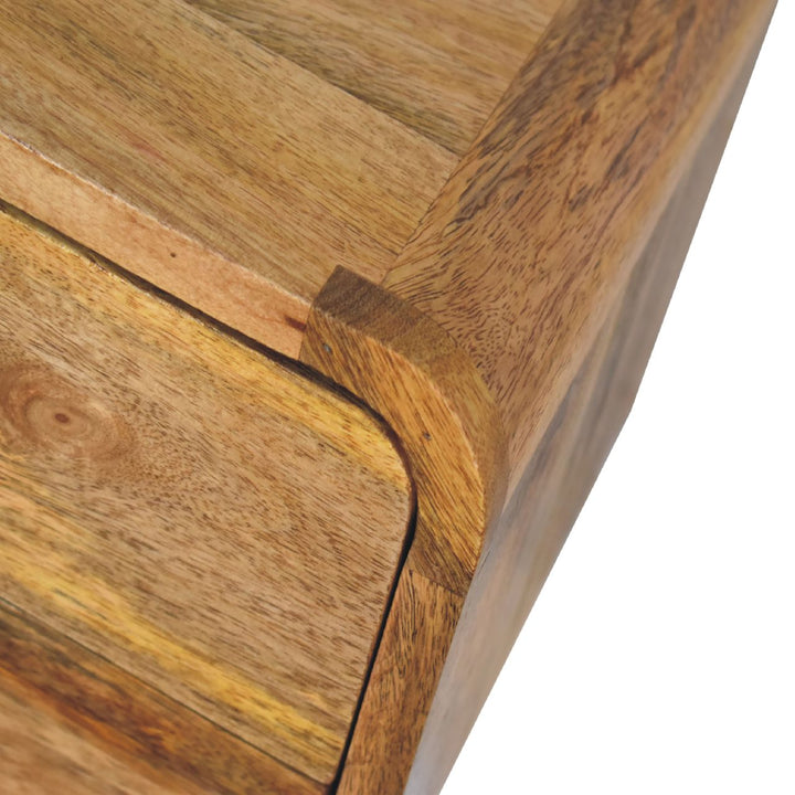 Mini Curve Oak-ish Floating Bedside-Smiddy Furniture