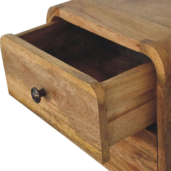 Mini Curve Oak-ish Floating Bedside-Smiddy Furniture