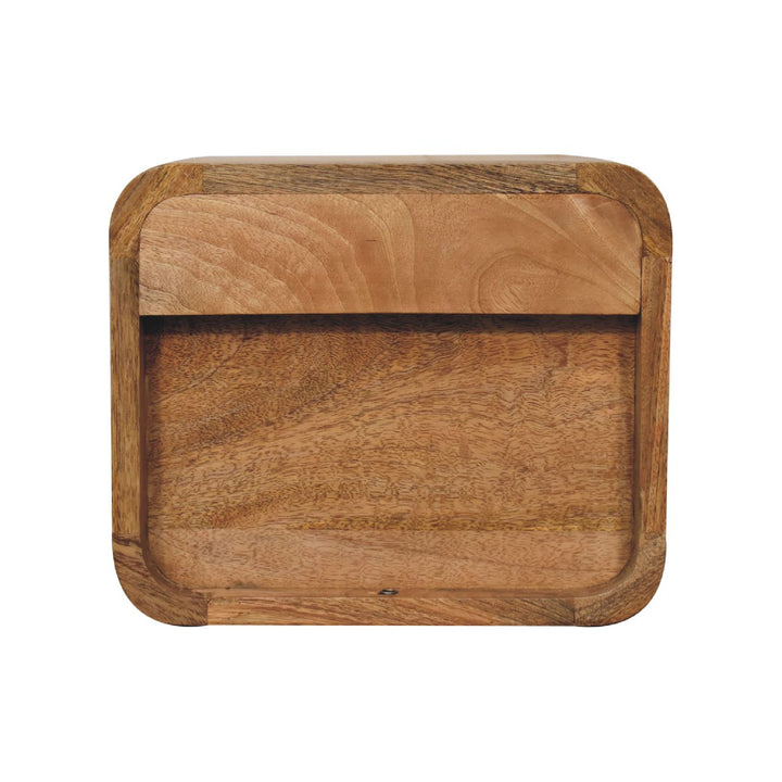 Mini Curve Oak-ish Floating Bedside-Smiddy Furniture