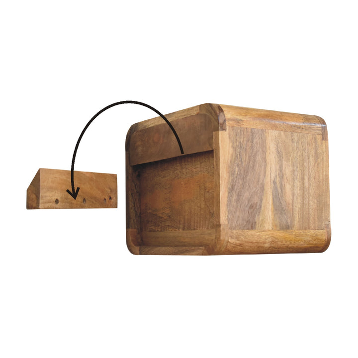 Mini Curve Oak-ish Floating Bedside-Smiddy Furniture